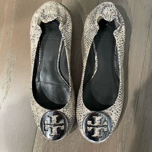 Tory Burch silver flats